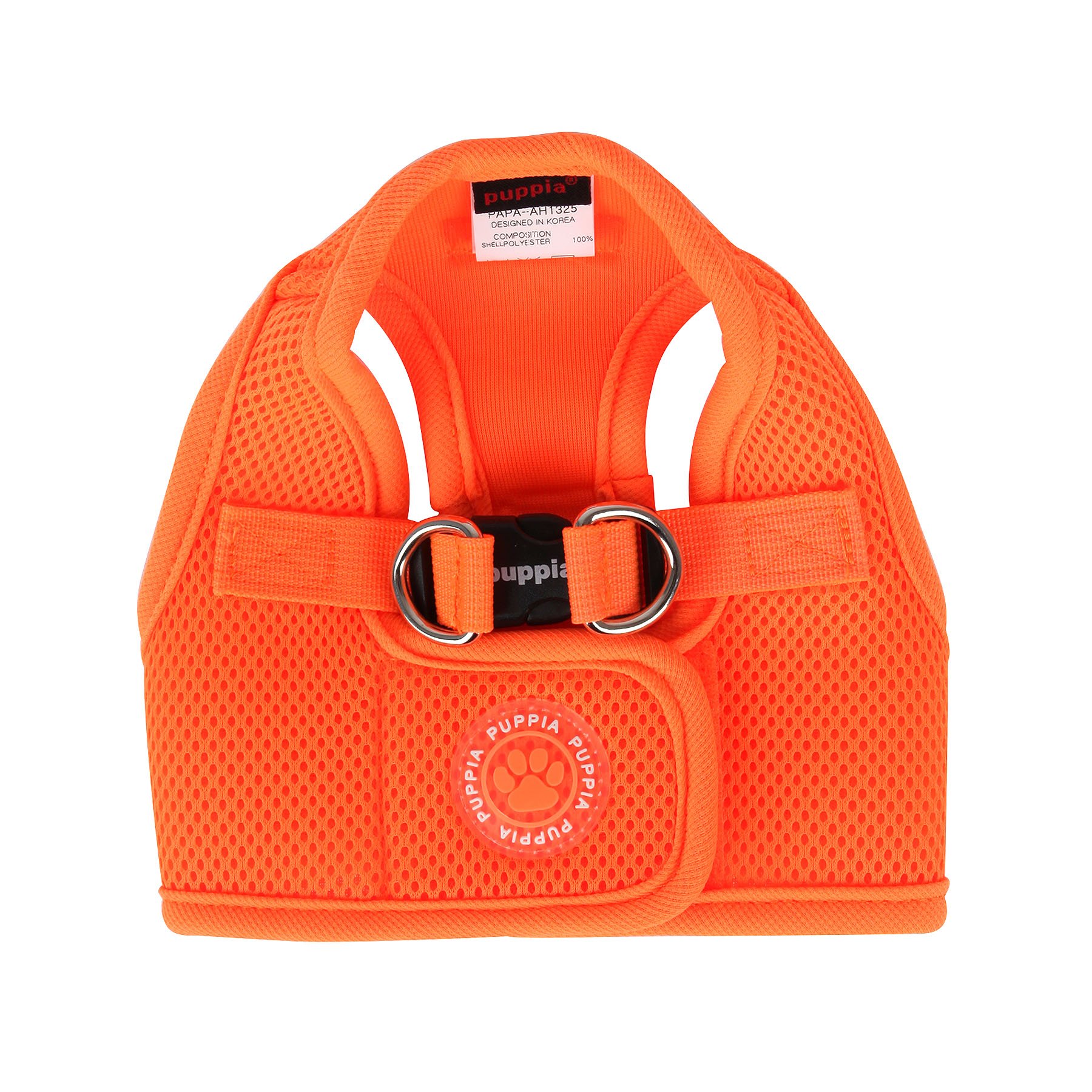 Puppia Neon Dog Vest Harness for small and medium dogs - Super soft and comfortable - Also usable as Puppy Harness, Orange, XS