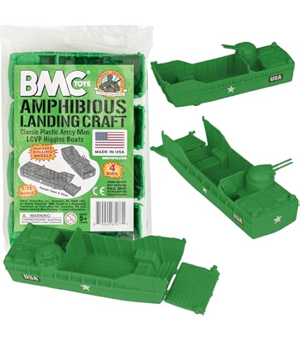 Amazon.com: BMC Classic Marx Landing Craft - 4pc Blue Plastic Army