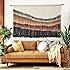 Flber Macrame Wall Hanging Macrame Wall Decor Large-Scale Tie-Dye Tapestry Living Home Room Wall Decor 57" Wx 35" L