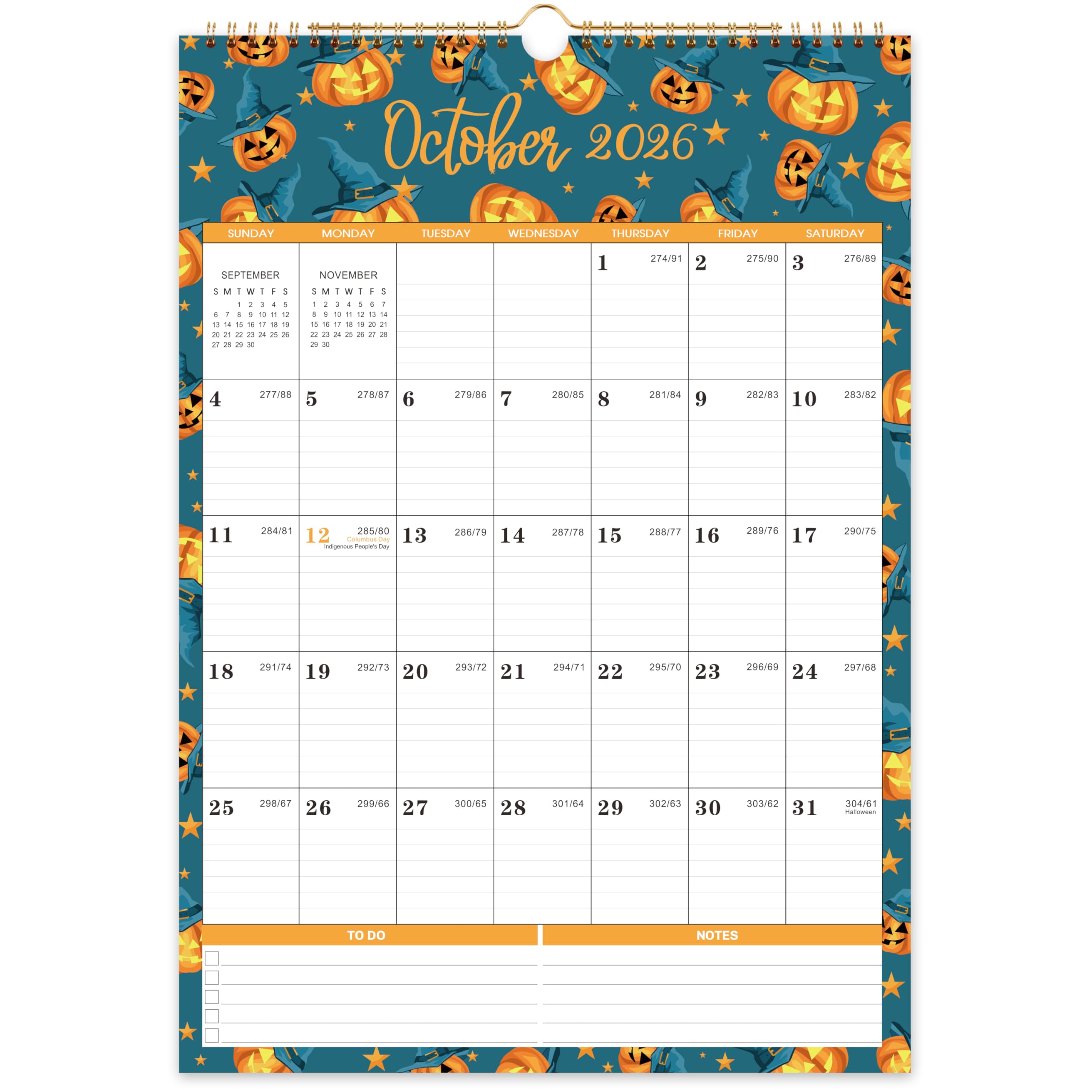 Photo 1 of 2026 Wall Calendar - Calendar 2026, Jan 2026 - Dec 2026, Large Wall Calendar 2026, 12" x 17", 18 Months Calendar Large with Hook, Perfect Wall Calendar for Organizing - 12 Different Themes
