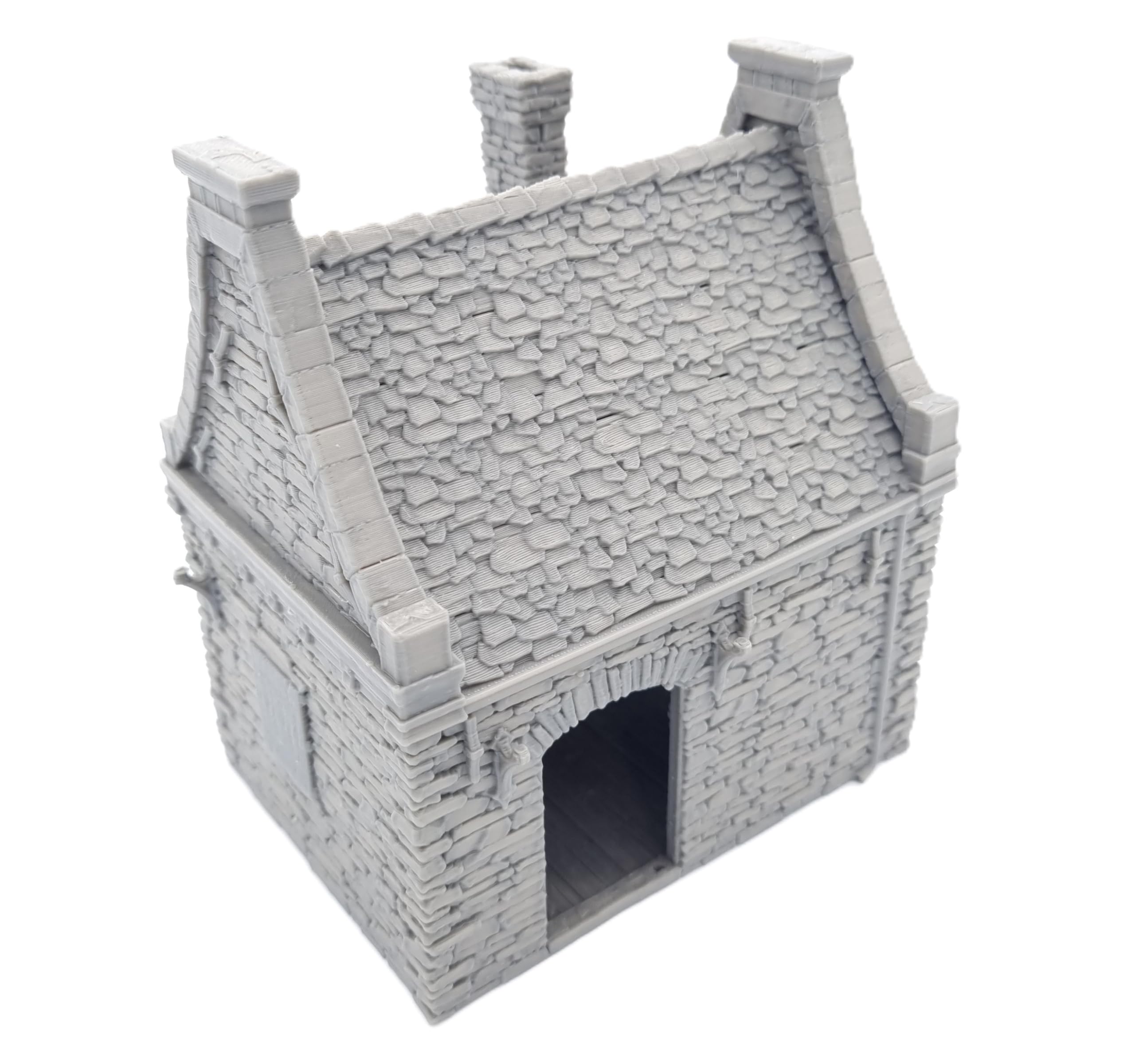 QP3D - Wargaming Scenery - Ruined Stone House, Terrain for Tabletop Games 28-32mm Scale Miniatures, 16-20 Century Medieval European Building for RPG 2WW Railway Modelling (28mm)
