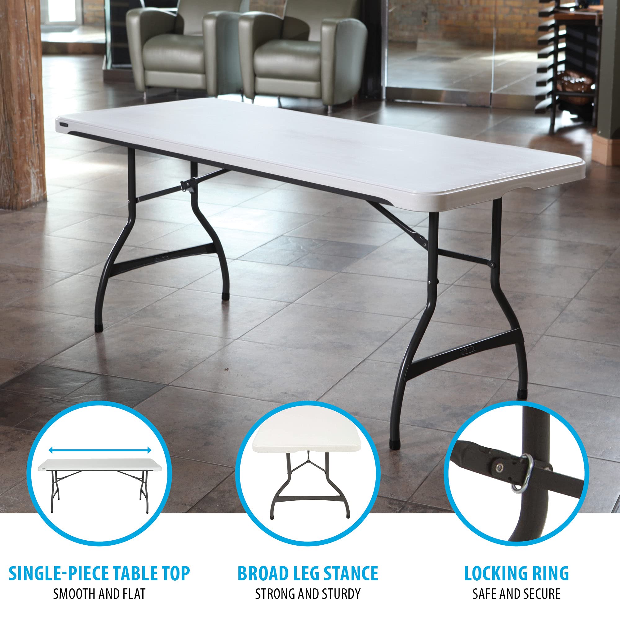 Mua Lifetime 80306 Commercial Stackable Folding Table, 6', White trên ...