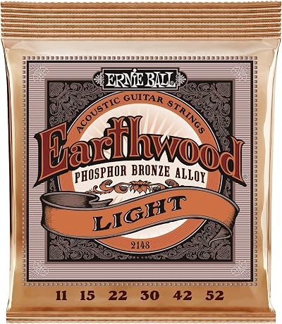 Ernie Ball Earthwood Light Phosphor Bronze Acoustic Strings 11-52 Gauge
