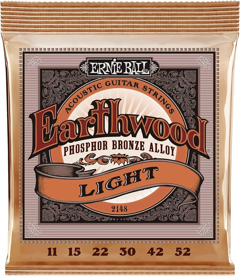 Ernie Ball Earthwood Light Phosphor Bronze Acoustic Strings 11-52 Gauge