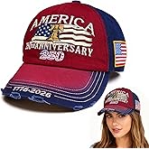 250th Anniversary USA Hat, 250 Year American Patriotic Retro Baseball Caps, United States Cap America Freedom Gifts Men Women