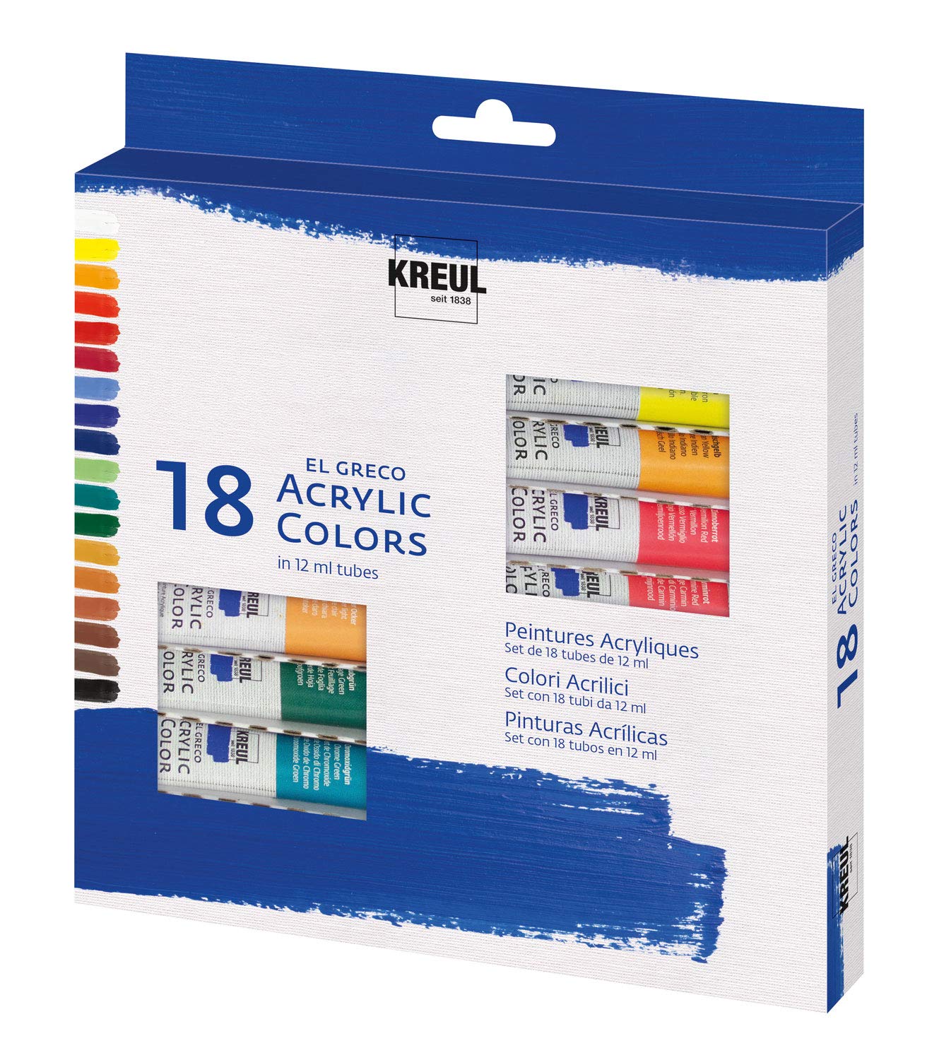 El Greco 28251 Set of 18 Acrylic Colours