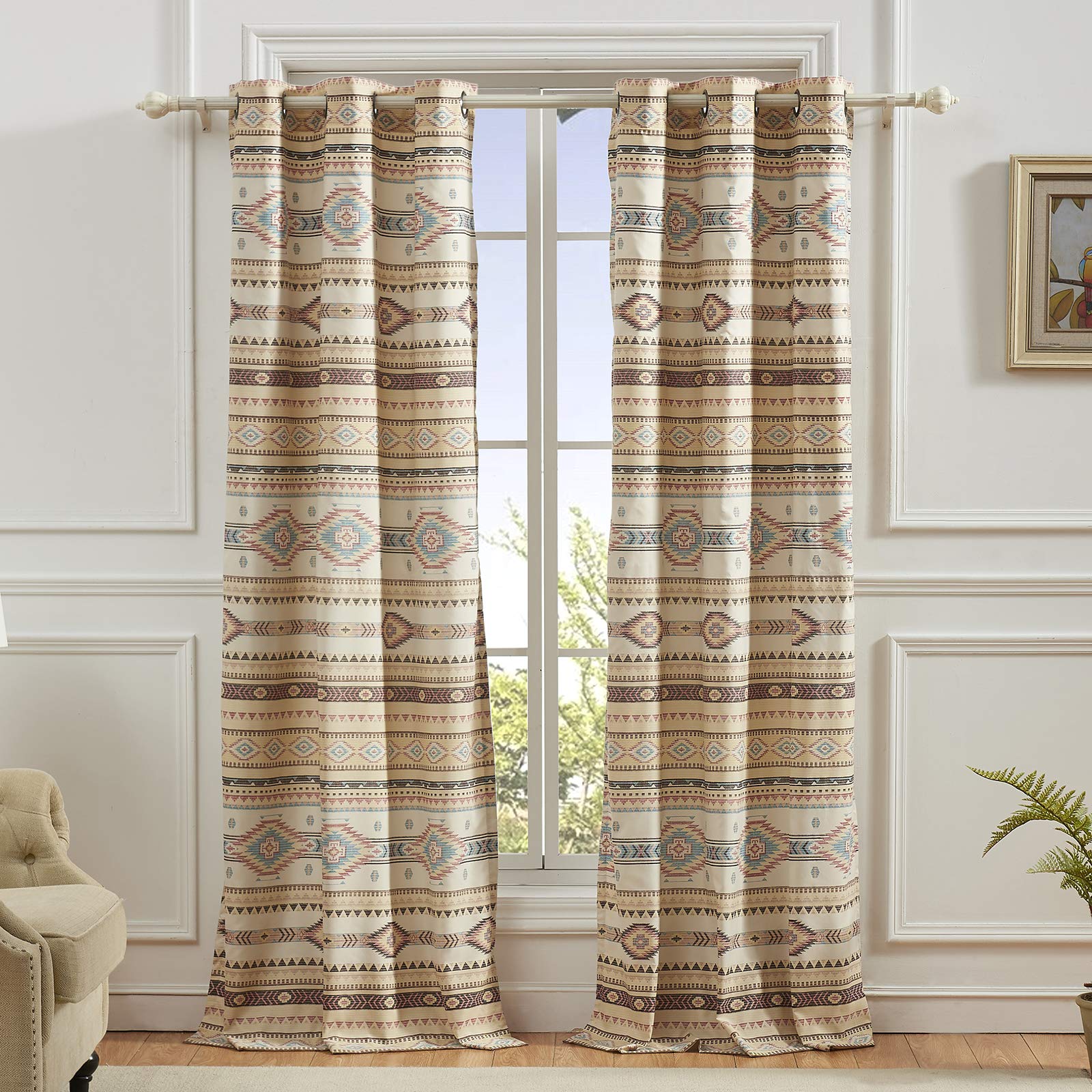 Greenland Home Barefoot Bungalow Phoenix Curtain Panel Pair, 84"