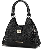 MKF Collection Women Tote Bag, Gradient Rainbow Faux Crocodile-Embossed Vegan Leather Handbag Purse by Mia K