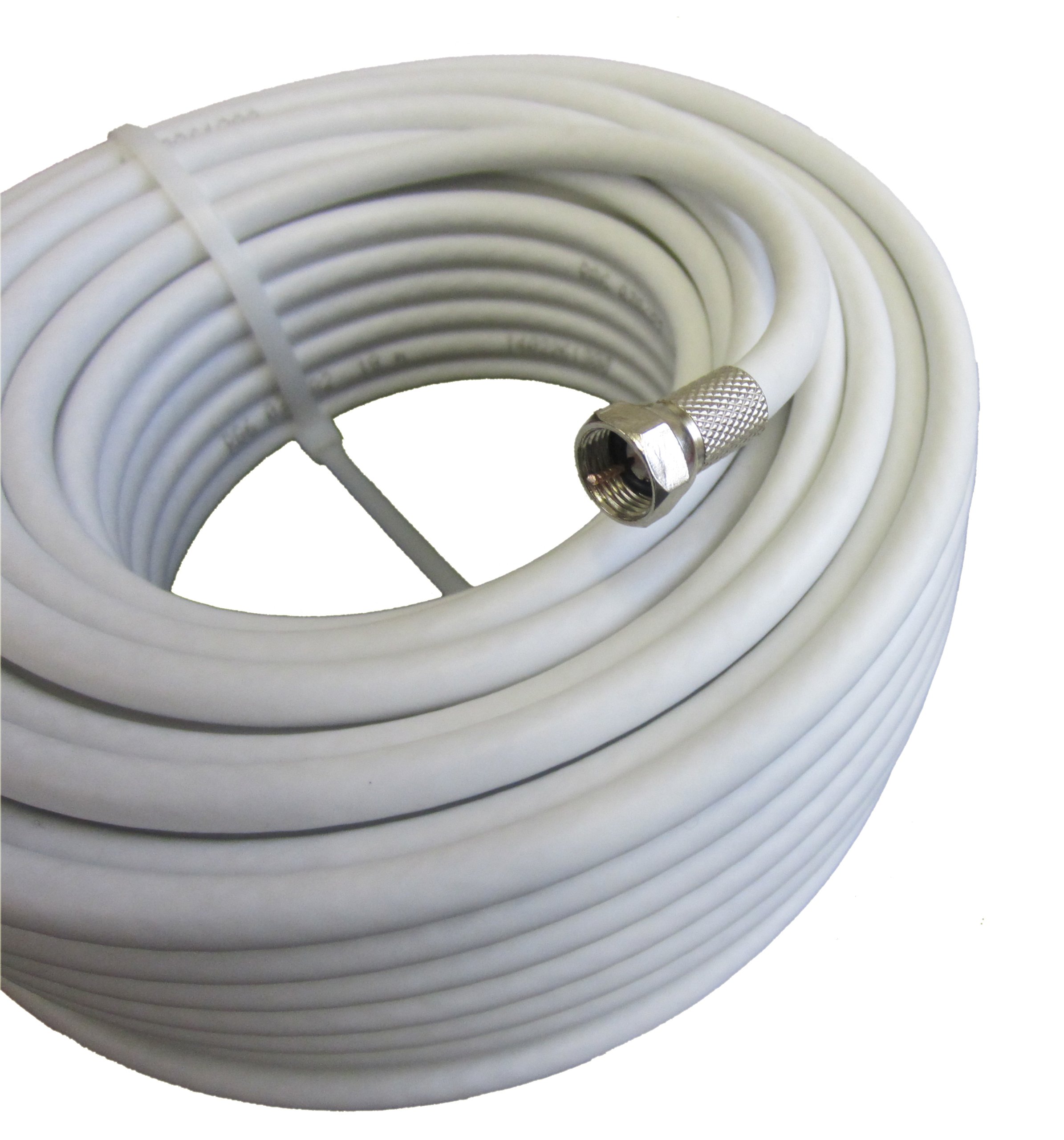 Mast Digital Smedz 25 m RG6 Satellite TV Coax Cable Extension Kit with Fitted Compression F Connectors for Sky HD, Freesat & Virgin - White YCAB02D/1