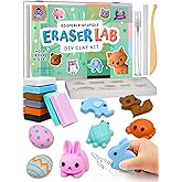 Eraser Lab Adorable Animals DIY Clay Kit - Make Your Own Cute Erasers - Creative Birthday Gift for 8 Year Old Girl & 10 Year 