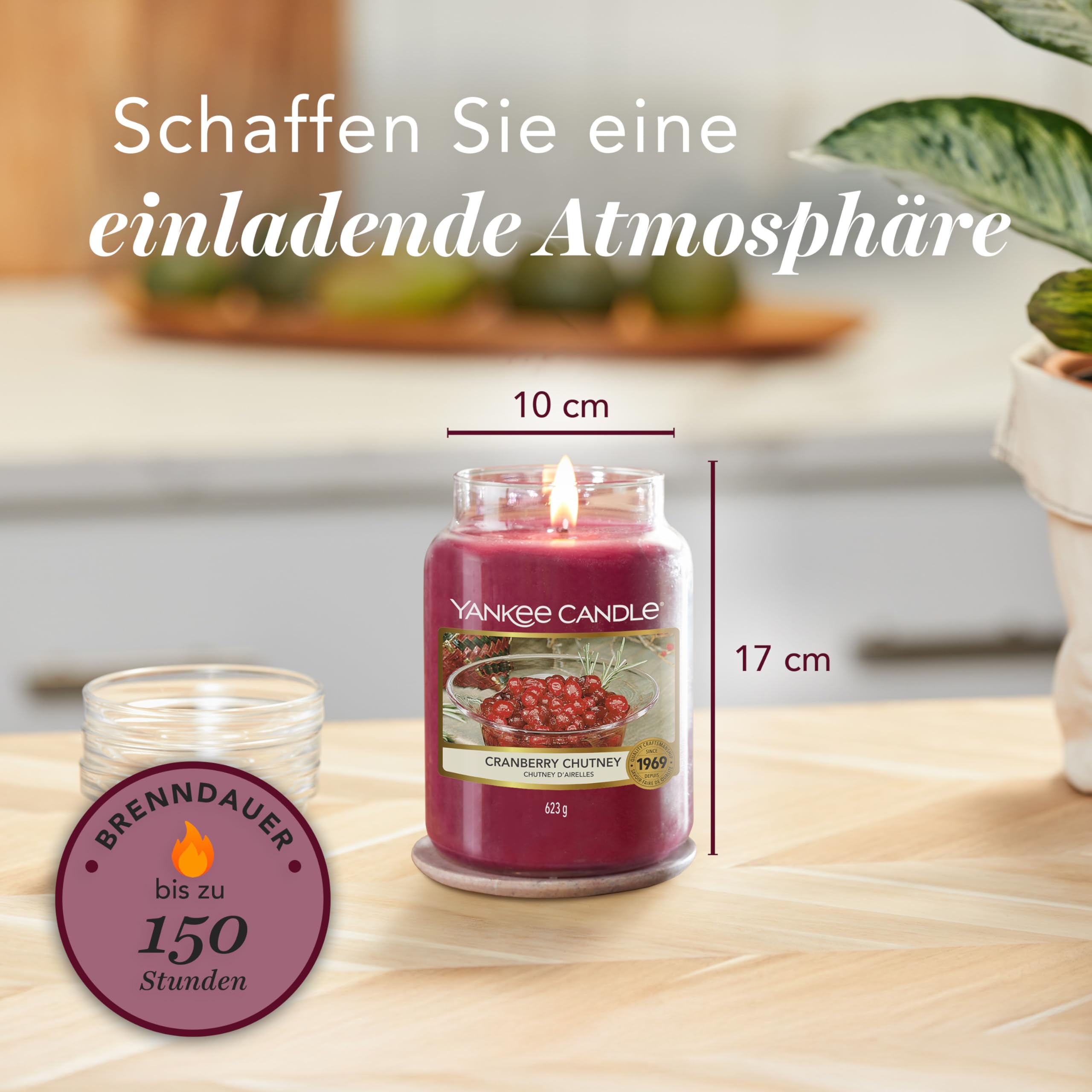 Yankee Candle Duftkerze im Glas (groß) | Cranberry Chutney | Kerze mit langer Brenndauer bis zu 150 Stunden | Perfekte Weihnachtsgeschenke für Frauen 6