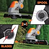 Terratek 20V Cordless Strimmer 2-in-1 with Battery Charger 12 Blades view 2