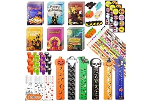 SUFUPLAY 168 PCS Halloween Party Favors 24 Pack Halloween Stationery for kids Trick or Treat Gifts for Halloween Party Classroom School Supplies Prizes Rewards Stuffers Halloween Toys