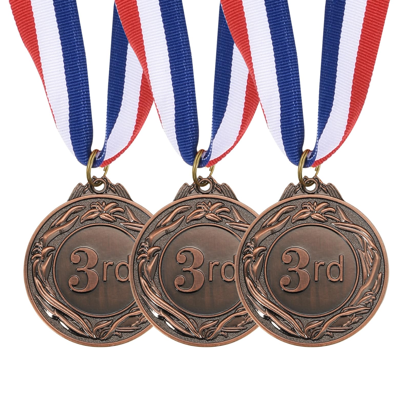 PATIKIL Bronze Award Medals 2.6 Inch, 3 Pieces Winner Award Medals 3rd Place Gold Prize Style with Neck Ribbon for Games Sports Competitions