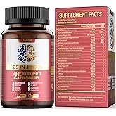 UIMISX Brain Supplement for Mental Alertness, Memory, Focus & Energy, Alpha GPC, Huperzine-A, L-Tyrosine, Phosphatidylserine, Vitamins B6 B12, High Absorption, 90 Capsules