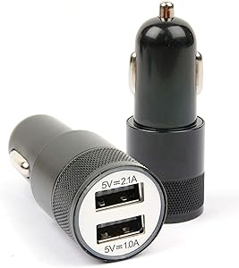 DURAGADGET in-Car Cigarette Socket Dual Port USB 2.0 Travel Charger - Compatible with Acer Iconia One 10 B3-A20 Tablet