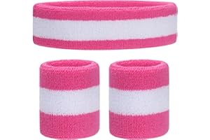 ONUPGO Kids Sweatbands Toddler Headband Wristband Set - Athletic Cotton Baby Sweat Band for Kids Youth Baby (1 Headband + 2 Wristbands)