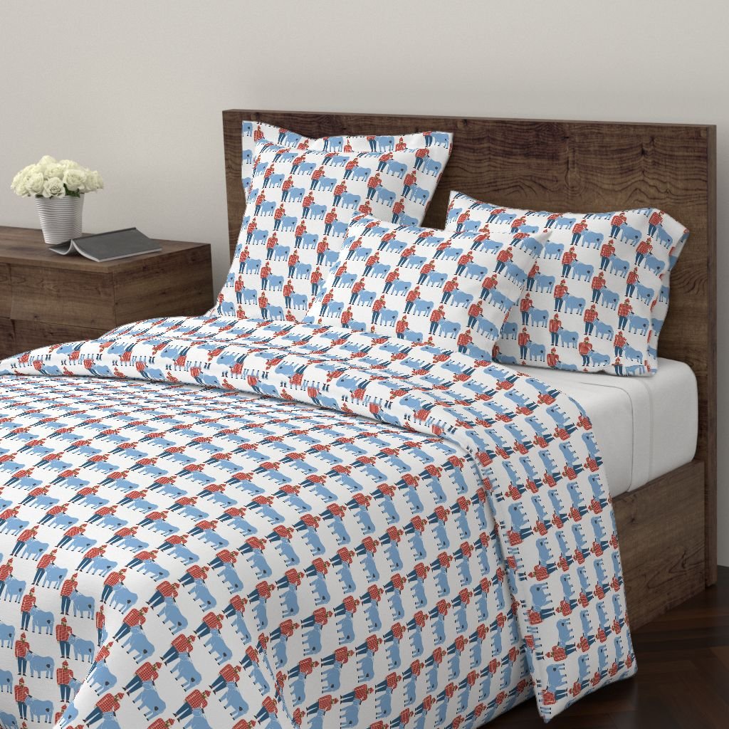 Amazon Com Roostery Paul Bunyan Duvet Cover Babe Blue Ox