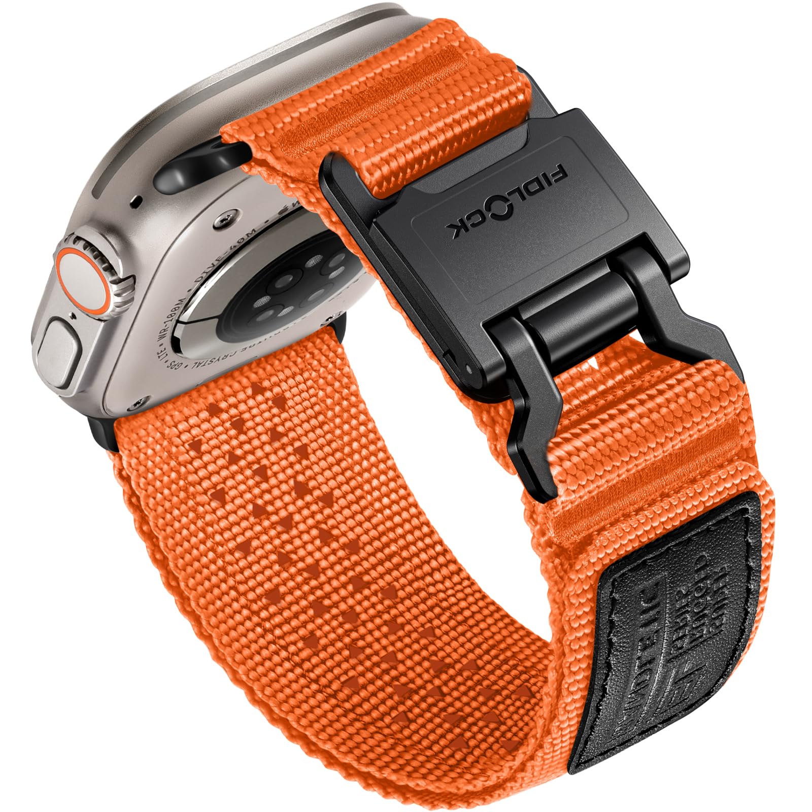 Bandletic Compatible with Apple Watch Ultra 2 Strap with FIDLOCK Magnetic Buckle, Nylon Soft Breathable Sports Strap for iWatch Ultra 3/1 Series 11/10 46mm 9/8/7 45mm SE/6/5/4 44mm Women Men, Orange