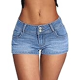 IWD Low Rise Jean Shorts for Women Y2k Stretchy Mini Denim Shorts 2026 Summer Trendy Micro Jorts Country Concert Outfits