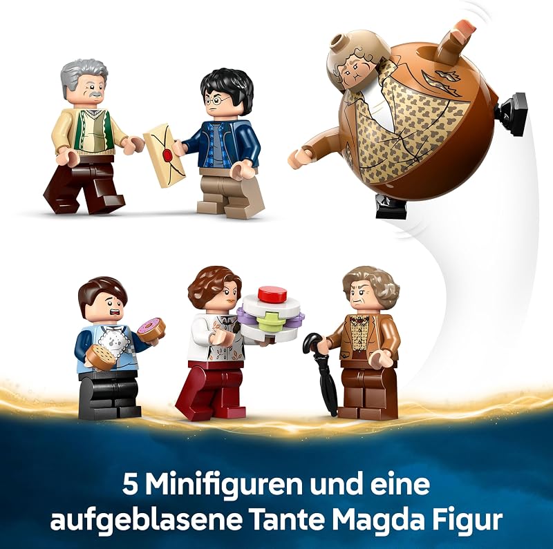 Harry Potter Ligusterweg: Tante Magdas Besuch – Spielhaus mit Inneneinrichtung, 5 Minifiguren & Tante Magda Figur– Der Gefangene von Askaban –Geschenk für Jungen & Mädchen ab 8 Jahren 76451 — Foto 5 von 8