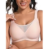 AILIVIN Bras for Women Wireless Mesh Neckline Full Coverage Seamless Soft Everyday Bralettes