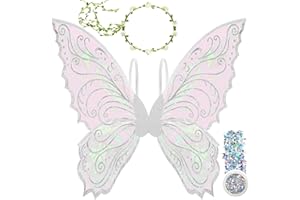 U-Goforst Fairy Wings Adult Women, Fairy Costume for Woman Butterfly Wings for Girls Adult Halloween Costume Cosplay Dress Up