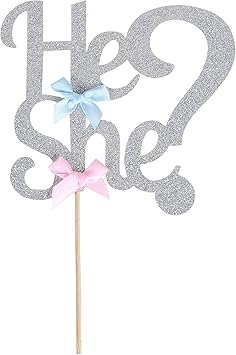 Gender Reveal Cake Topper He Or She Party Supplies Party Decor Delage Com Br