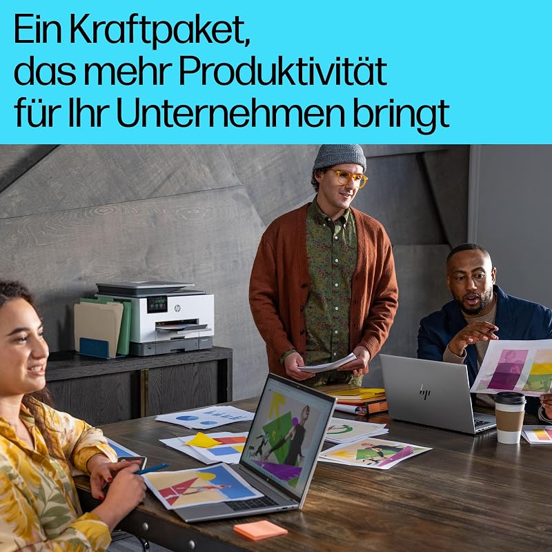 OfficeJet Pro 9132e Multifunktionsdrucker, 3 Monate gratis drucken Instant Ink inklusive, Drucker, Scanner, Kopierer, Fax, WLAN, LAN, Duplex, Airprint, Grau-Weiß