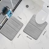 Yimobra Memory Foam Bath Mat Set 2pc Grey 43x61 cm 61x52 cm Non Slip view 6
