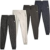 Weatherproof Vintage Boys Athletic Sweatpants - 4 Pack Athletic Basic Fleece Jogger Track Pants for Boys (4-20)