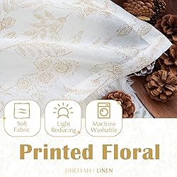 jinchan Sheer Valance for Window Floral Valance