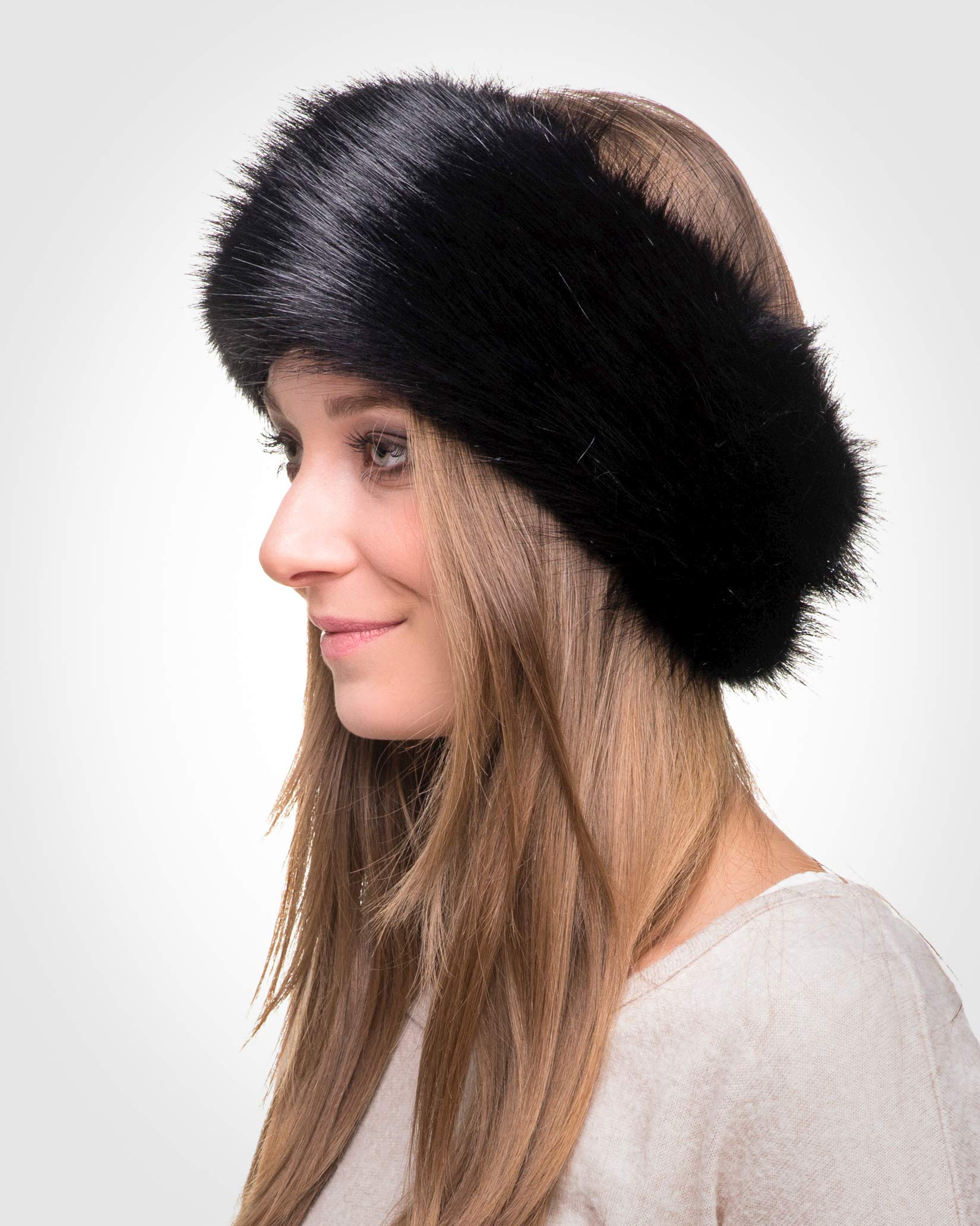 Like Real Fur Futrzane Winter Faux Fur Headband for Women Fancy Ear Warmer