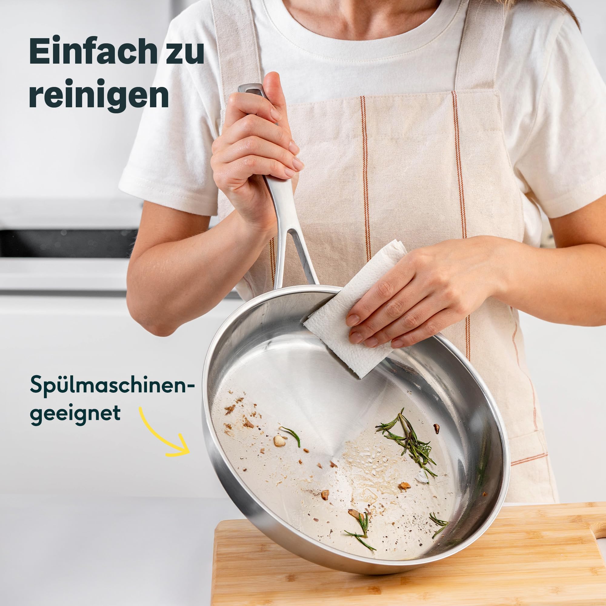 SILBERTHAL Edelstahl Pfanne Unbeschichtet - Induktion - Profi Bratpfanne 28cm - Röstaromen - Ofenfest 8