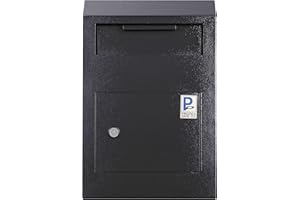 PROTEX SAFE CO. Protex Wall-Mount Drop Box Safe (WDS-150), Piano hinge, secure suggestions, ballots, keys, mail, money, rent checks and more, Metal baffle to protect slot, Black