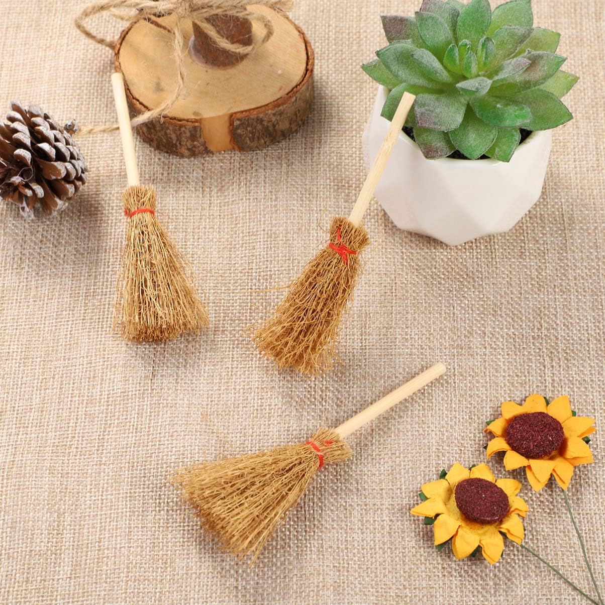 Mini Broom, Miniature Straw Brooms Costume Hangings Decorations Toys