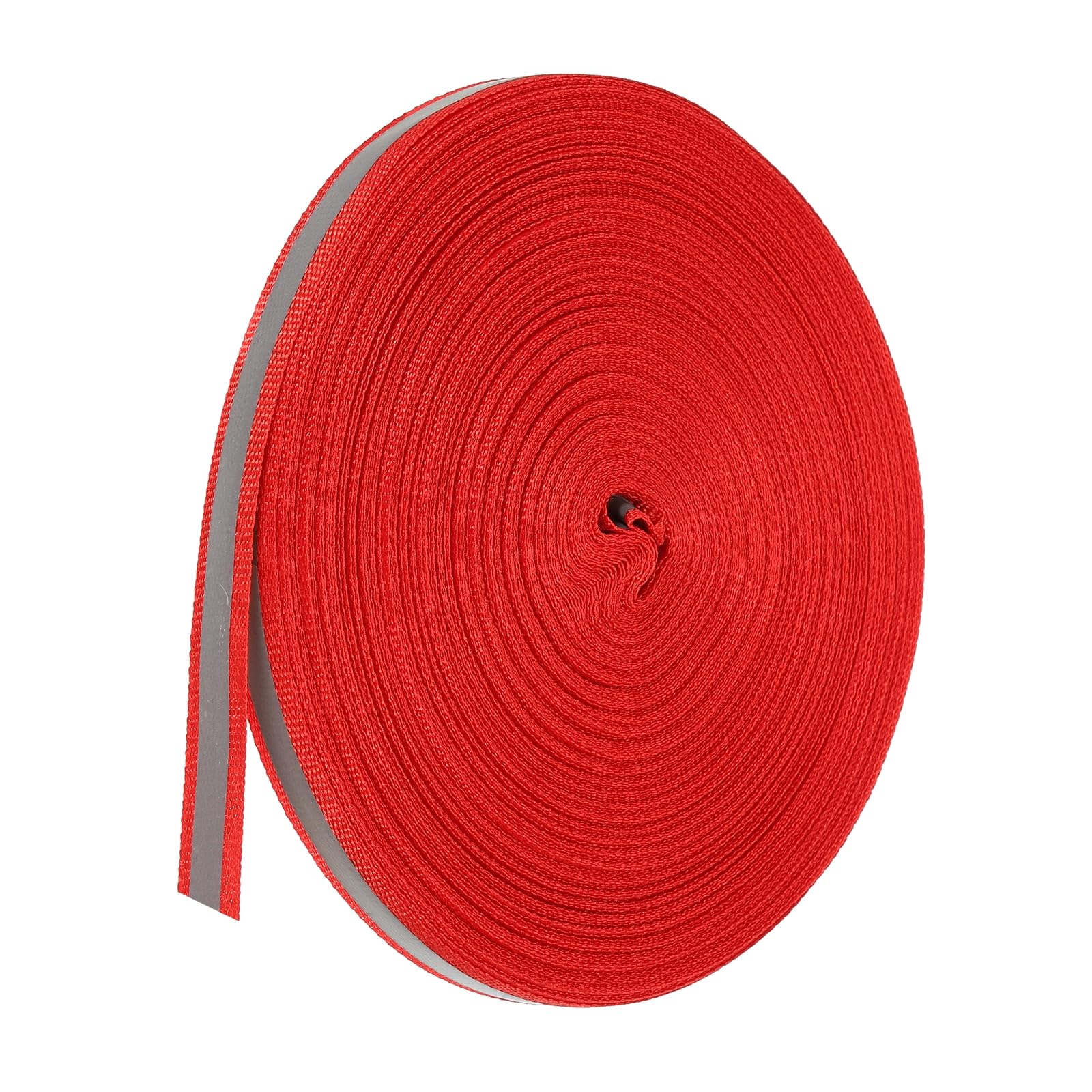 PATIKIL Reflective Tape Strip, 10mm x 50yards High Visibility Reflective Tape Sew-on DIY Warning Safety Fabric Webbing for Clothing Raincoats, Red
