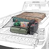 Truck Bed Net, Highly Elastic Cargo Net for Pickup Truck Bed, Stretchable Mesh Organizer for Pickup Trunk Bed, Suitable for Daily Light Loads of Trucks, 4'x4’ Stretches to 7‘x 7’