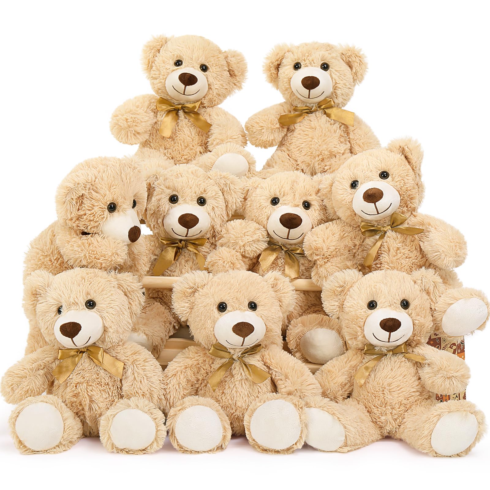 Photo 1 of MaoGoLan 9 Pack Teddy Bears Bulk for Baby Shower, 14" Small Teddy Bear Plush Toy, Mini Stuffed Bears Bulk for Kids Girlfriend, Wholesale Small Bear for Wedding,Birthday,Christmas, Party Decorations