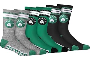 Ultra Game Men's NBA Official Athletic Cushioned Secure Fit Team Crew Socks-3 Pack