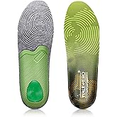 WalkHero Plantar Fasciitis Insoles - Medium Arch Support Inserts for Men & Women with Comfort Cushion | Orthotic Inserts to Relieve Foot Pain and Provide Shock Absorption (Green) Mens 4-4 1/2