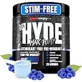 ProSupps Mr. Hyde Max Pump Pre Workout Powder - Stim-Free Preworkout Supports Blood Flow, Muscle Volume & Endurance - Caffeine-Free Nitric Oxide Gym & Fitness Supplements (Blue Razz, 20 Servings)