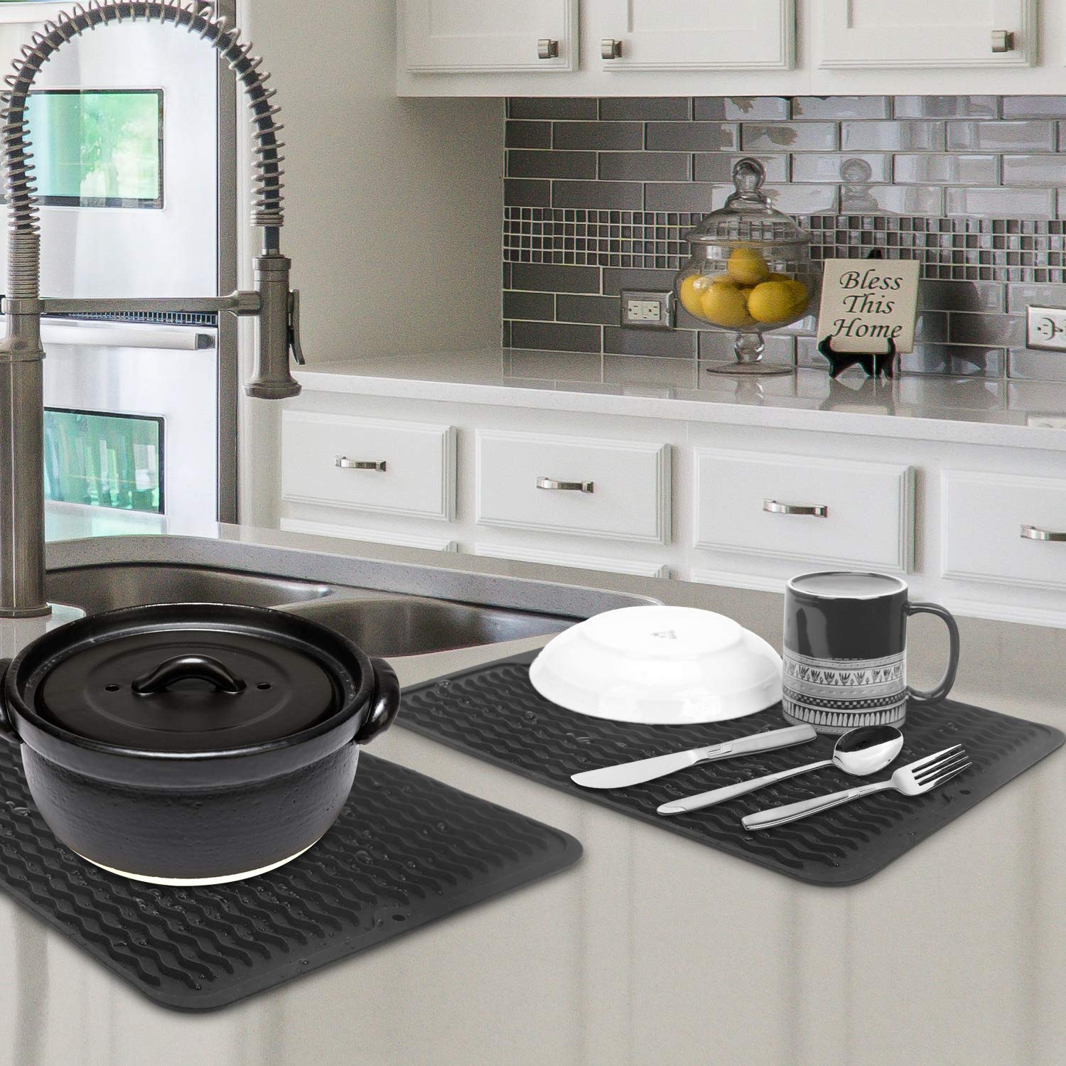 Heat Resistant Eco Friendly Trivet Mat For Dish Draining Styddi