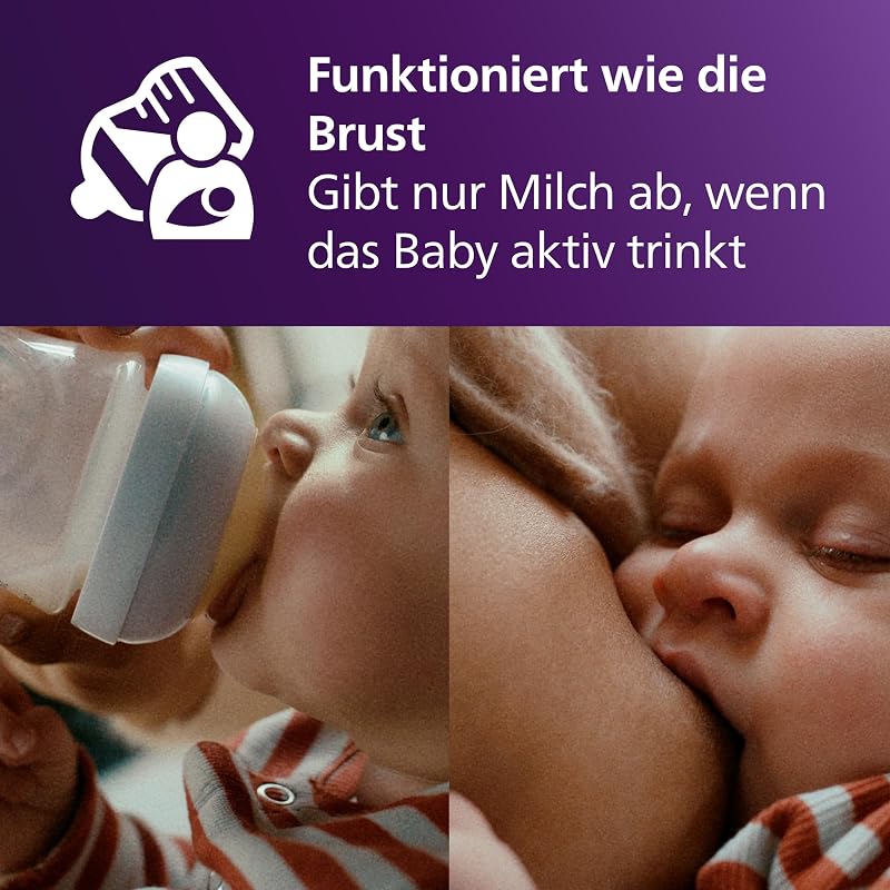 Philips AVENT Babyflasche Natural Response – Babyflasche mit AirFree Ventil, 260 ml, BPA-frei, für Neugeborene ab 3-6 Monaten (Modell SCY673/01)