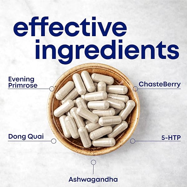 HER OWN PMS, SUPPORTS PMS SYMPTOMS, PROMOTES POSITIVE MOOD, NATURAL HORMONE BALANCE, HELPS RELIEVE CRAMPING, HOT FLASHES MENOPAUSE RELIEF, GLUTEN AND SOY FREE, VEGAN, 30 CAPSULES, 30 SERVINGS