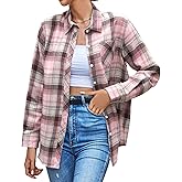 SANGTREE Womens and Girls Long Sleeve Flannel Shirt Casual Button Down Plaid Shirts, 3 Months - Adult 2XL