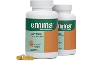 Emma Gut Health - 2 Pack - Gas and Bloating Relief, Constipation, Leaky Gut Repair - Gut Cleanse & Restore Digestion - Regulate Bowel Movement. Probiotics and Laxative Alternative, 120 Capsules