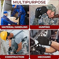 HANDLANDY Mens Work Gloves with Grip, Padded Safety