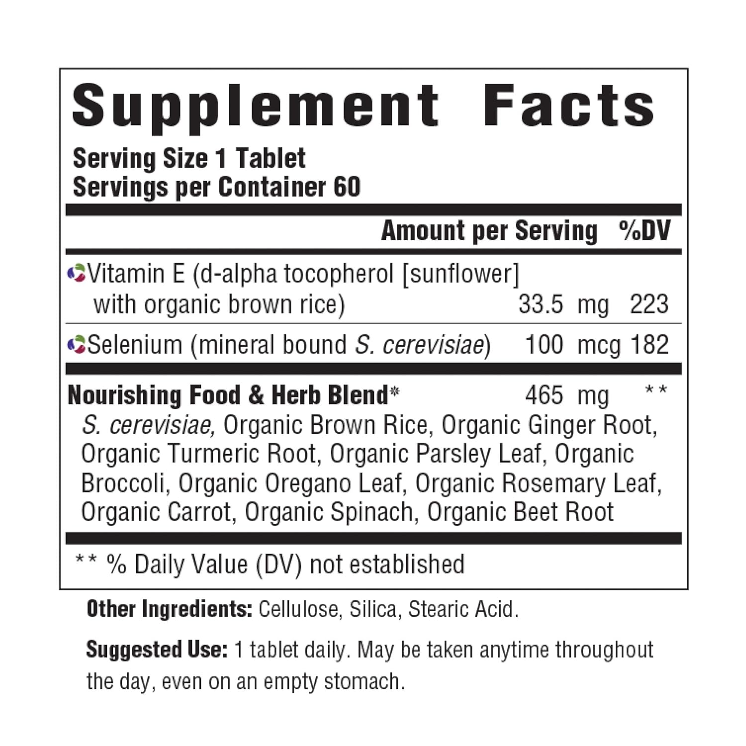 MegaFood, E & Selenium, Supports Optimal Health, Antioxidant Supplement Vegan, 60 Tablets (60 Servings): Health & Personal Care