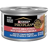 Purina Pro Plan Sensitive Skin &amp; Stomach Wet Cat Food, (24) 3 oz Cans | Arctic Char Entree, digestive cat food with natural prebiotic fiber, nourishes skin and coat